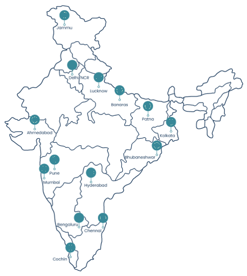 Map of India showing our service locations